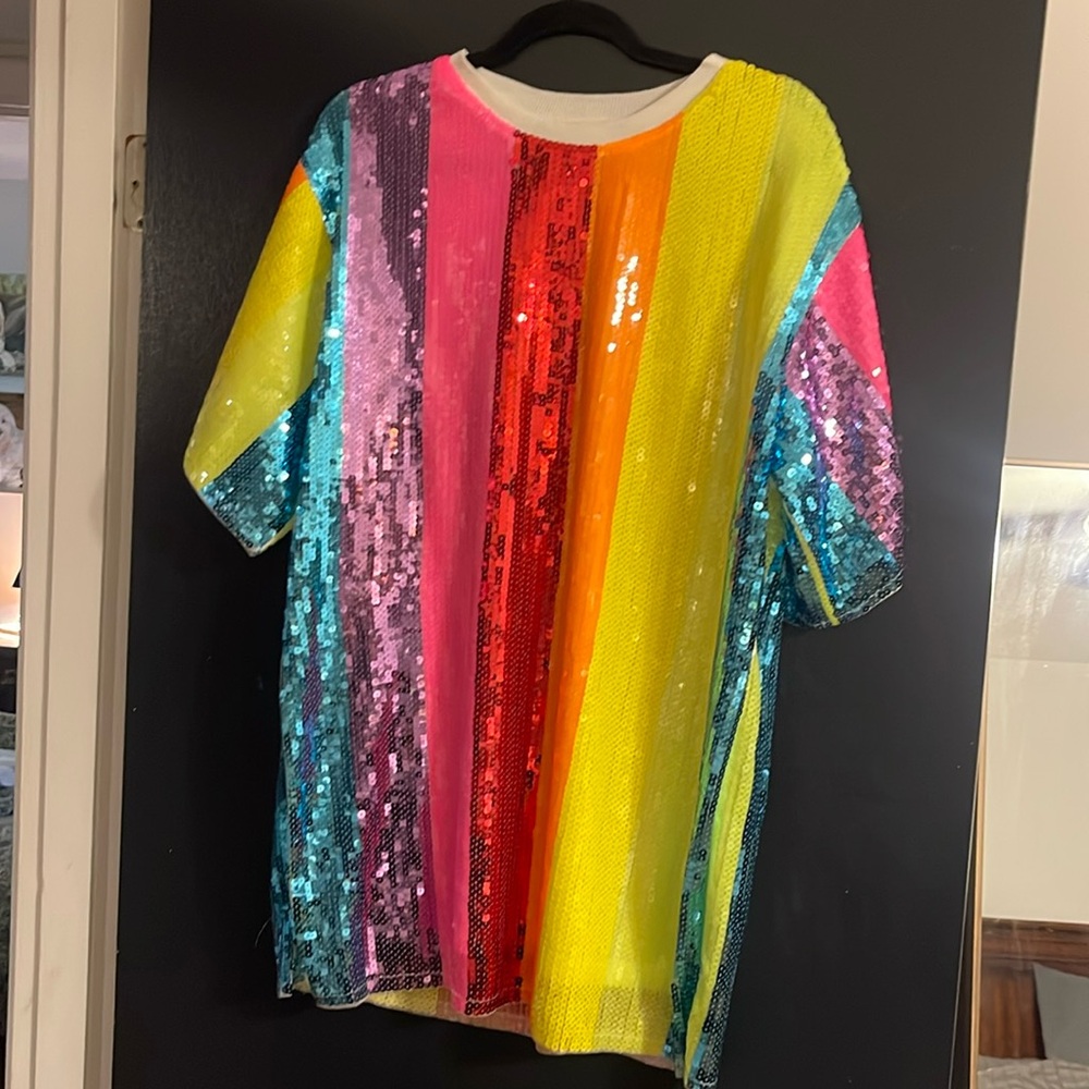 Rainbow Sequin Tunic Dress